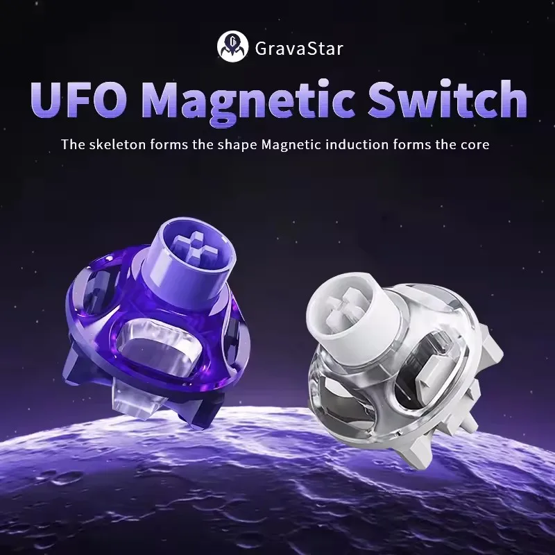 UFO Magnetic Switch 360° dual rail design RT0.001mm 40gf Magnetic keyboard Switches Hall Effect Fine lubrication Gaming Switch