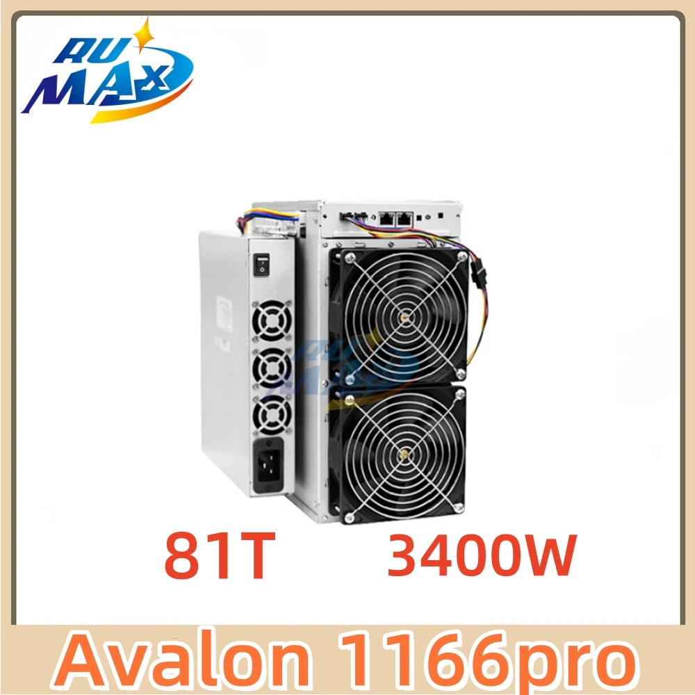 

Биткойн-майнер Canaan AvalonMiner 1166 Pro 81T — 81-й/с SHA-256 ASIC с эффективностью 42J/TH и чипом безопасности AI Быстрая доставка