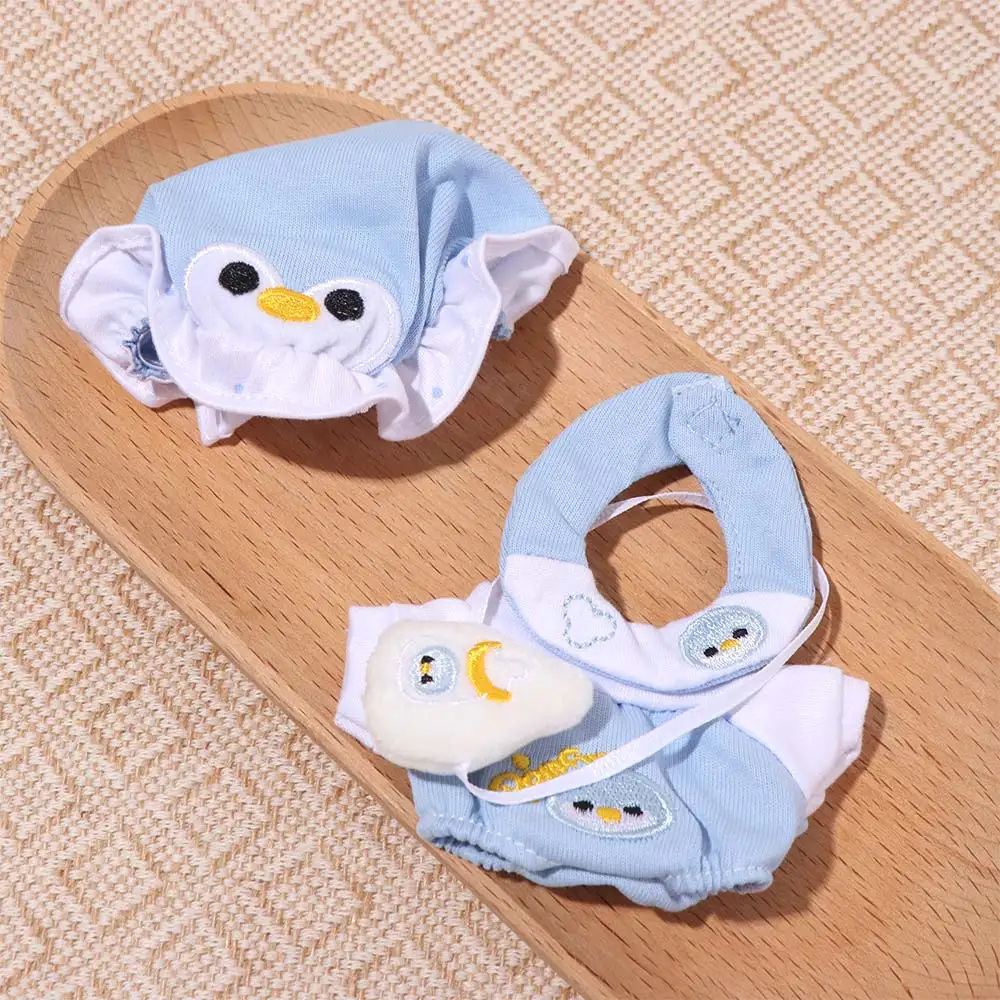 

1 set Penguin Baby 10cm Cotton Doll Clothes Baby Bottle Cartoon Cotton Doll's Clothes Set Cute Mini 10cm Doll Clothes