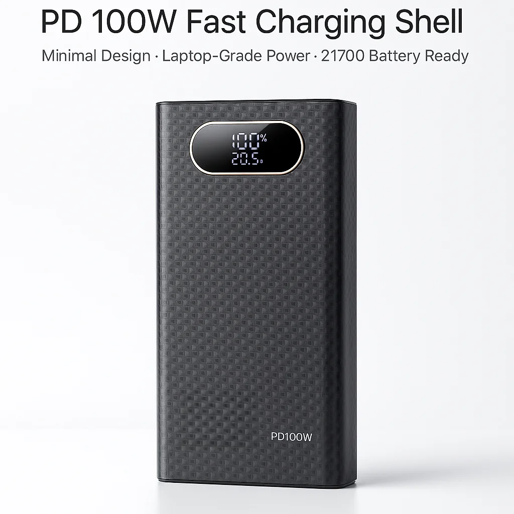 Winter Version PD100W Power Bank DIY Kit for 6×21700 Flat-Top Batteries Fast Charge Case Housing Shell for Laptop Tablet Mobile