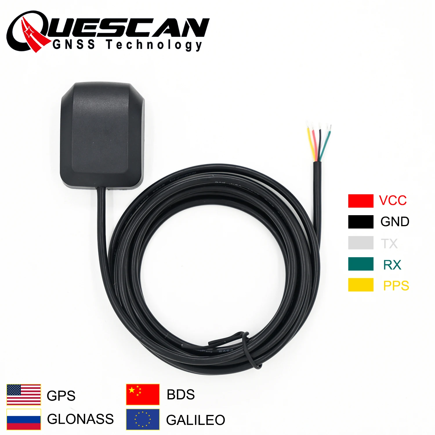 

QUESCAN M10 Smart GPS GNSS Receiver Support GPS Galileo GLONASS BeiDou QZSS SBAS Antenna with 1PPS Timing and Positioning,1-25Hz