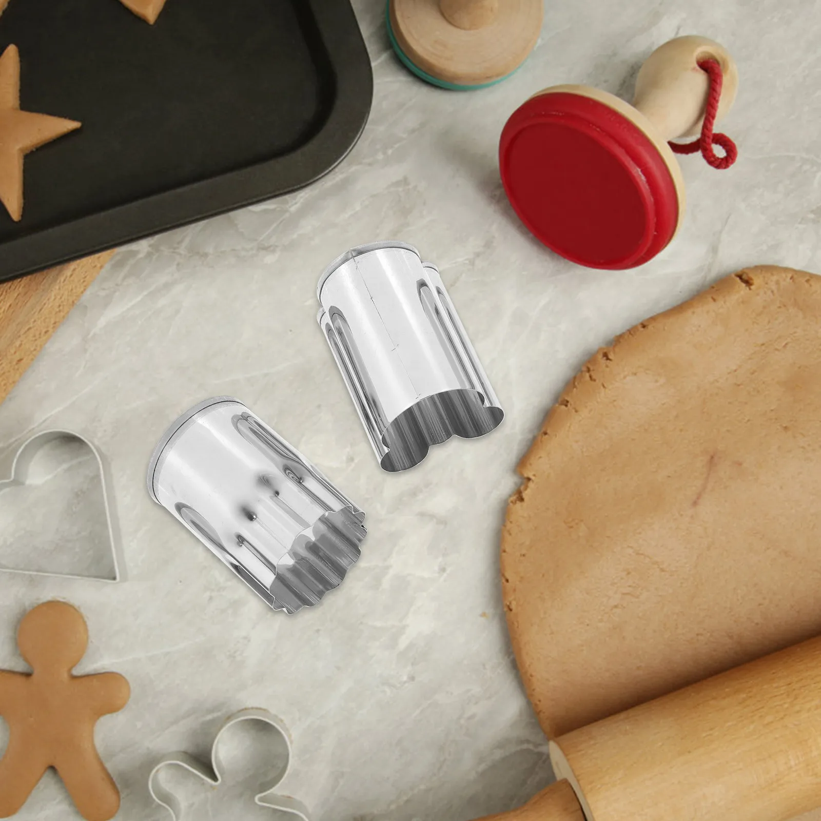 8Pcs Food Safe Stainless Steel Cookie Mould Set Smooth Edge Easy Release Baking Tools for Weddings Bridal Showers Birthday