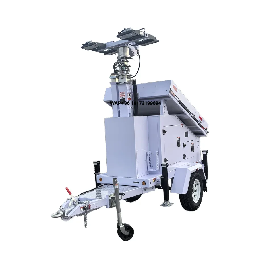 Hot New Products Rooftopped Solar Lighting Tower With 2 Adjustable Panels for Mobile Construction Use