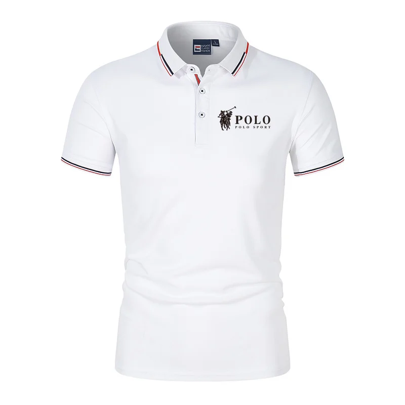 Men's premium summer polo shirt, quick drying, breathable, casual, business fashion, sports, short sleeved, men's clothing