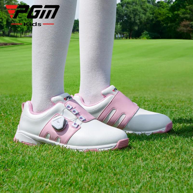 PGM Boys Girls Golf Shoes Waterproof Anti-slip Light Weight Soft and Breathable Universal Outdoor Sports Shoes XZ099