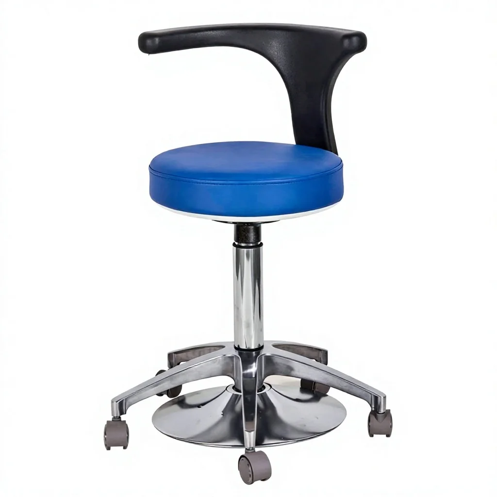 Hospital Chair PU Leather Modern Design Adjustable Durable Commercial Furniture Metal Frame Caster Wheels School Workshop