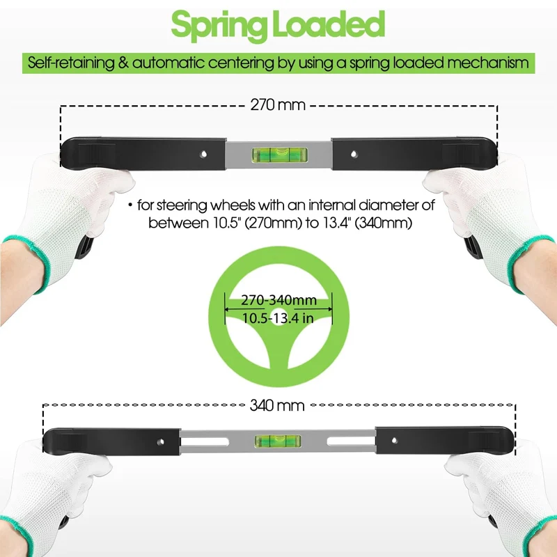 Herramienta de alineación de nivel de volante para vehículos de pasajeros, furgonetas y camiones con diámetro interno del volante 270 mm-340 mm