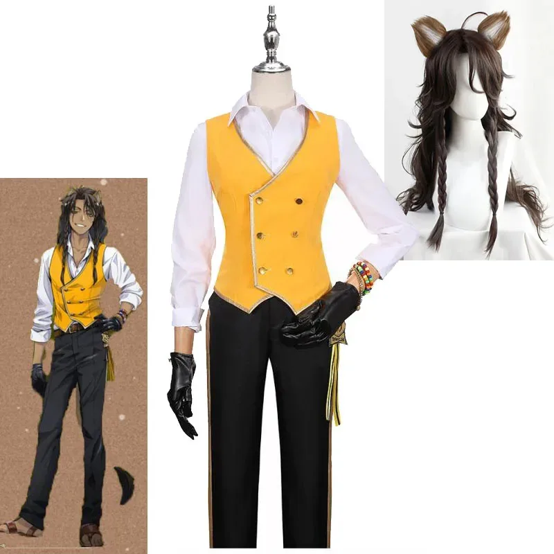 

Savanaclaw Kingscholar Cosplay Costume Twisted-Wonderland School Uniform Suits Leona's Cospaly Wig Game And Anime Clothing