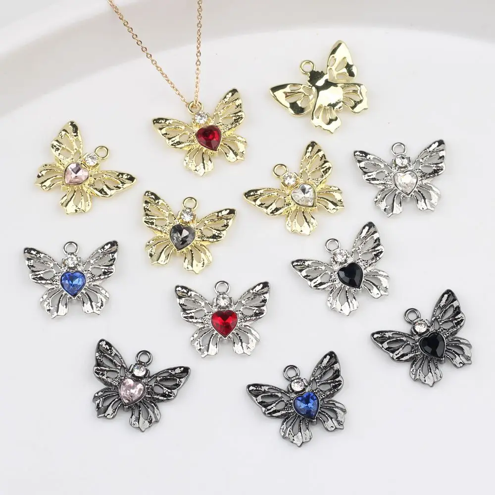 

Простой сплав циркон бабочка кулон DIY принадлежности для изготовления ювелирных изделий для ожерелья браслета
