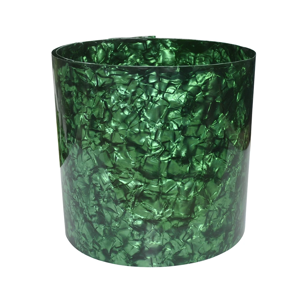 2Pcs Celluloid Sheet Drum Wrap Musical Instrument Deco Diamond Green 10x60\'\' and 16x60\'\'