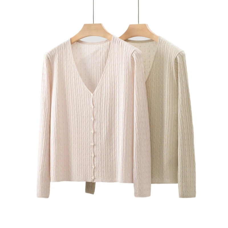 

Beautiful High Street Fashionable Comfortable Refined Retro Cashmere Cardigan Sweater Cozy and Elegant for Casual AF1910