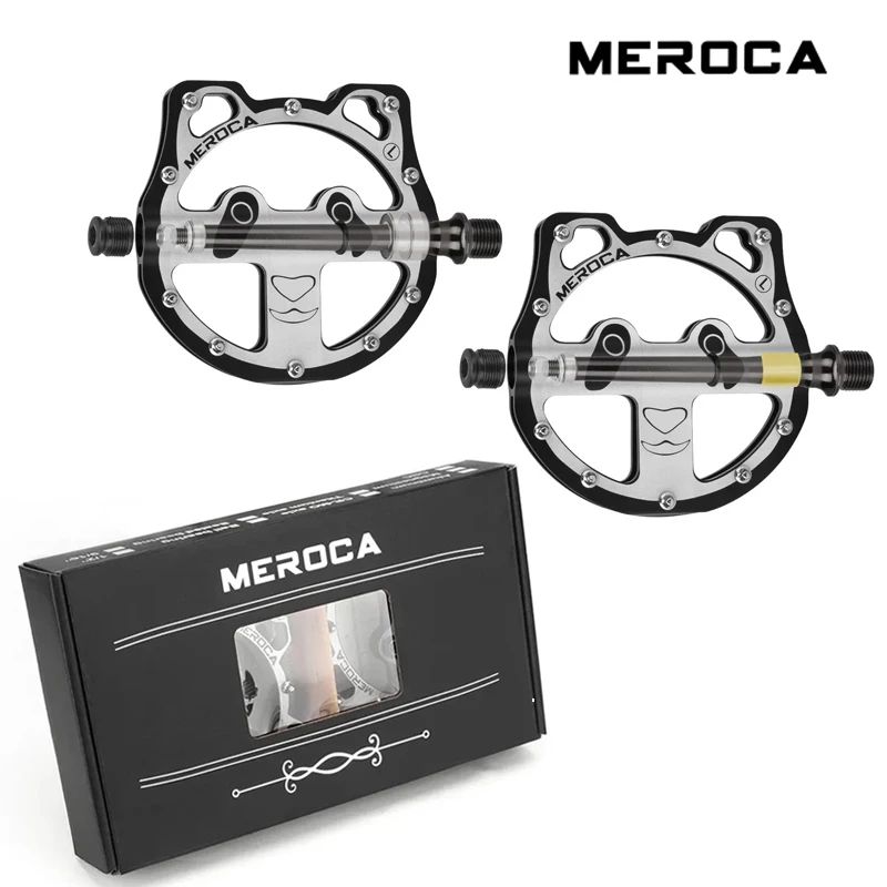 

MEROCA CNC Aluminum Alloy Panda Pedals: Three-Bearing, Anti-Slip Bicycle Parts for Mountain and Road Bikes