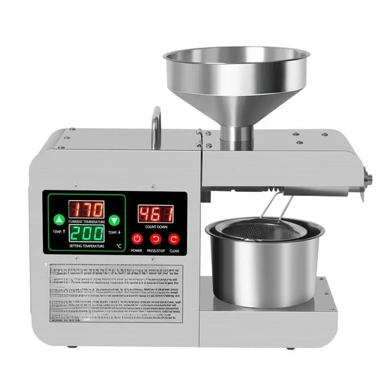 

New Upgraded X8S Intelligent Temp Control Oil Press, Stainless Steel Cold Press for Flaxseed, Peanut, Coconut