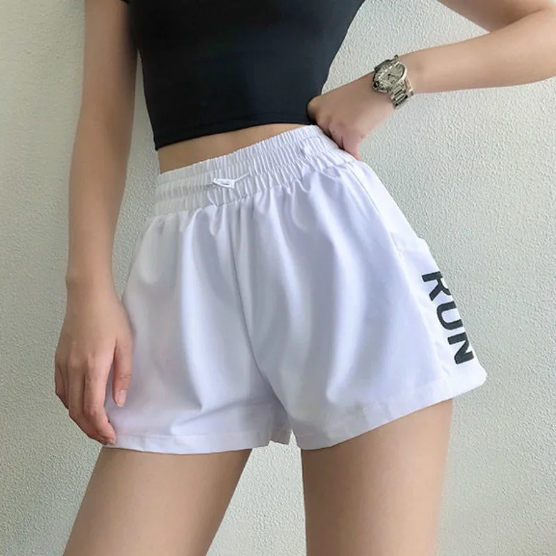 Female Short Pants Sport Fitness Sports High Waist Running Pink Women's Shorts Wide Gym Aesthetic Harajuku Fashion Comfy Elegant