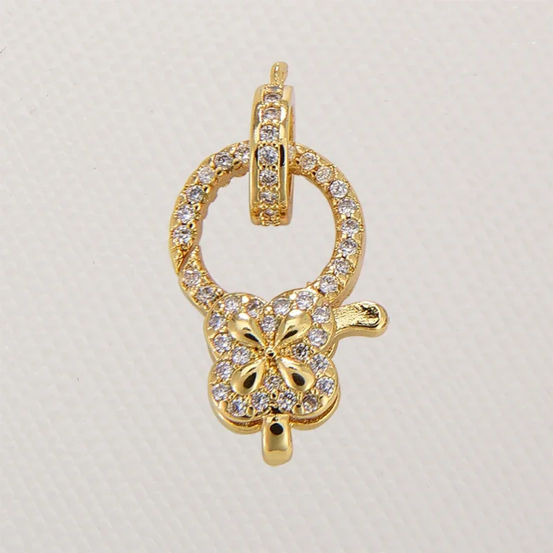 Keychain Accessories Charms DIY Jewlery Making Supplies Bracelet Necklace for Women Full Cubic Zircon Lobster Clasp 11mm*20.5mm