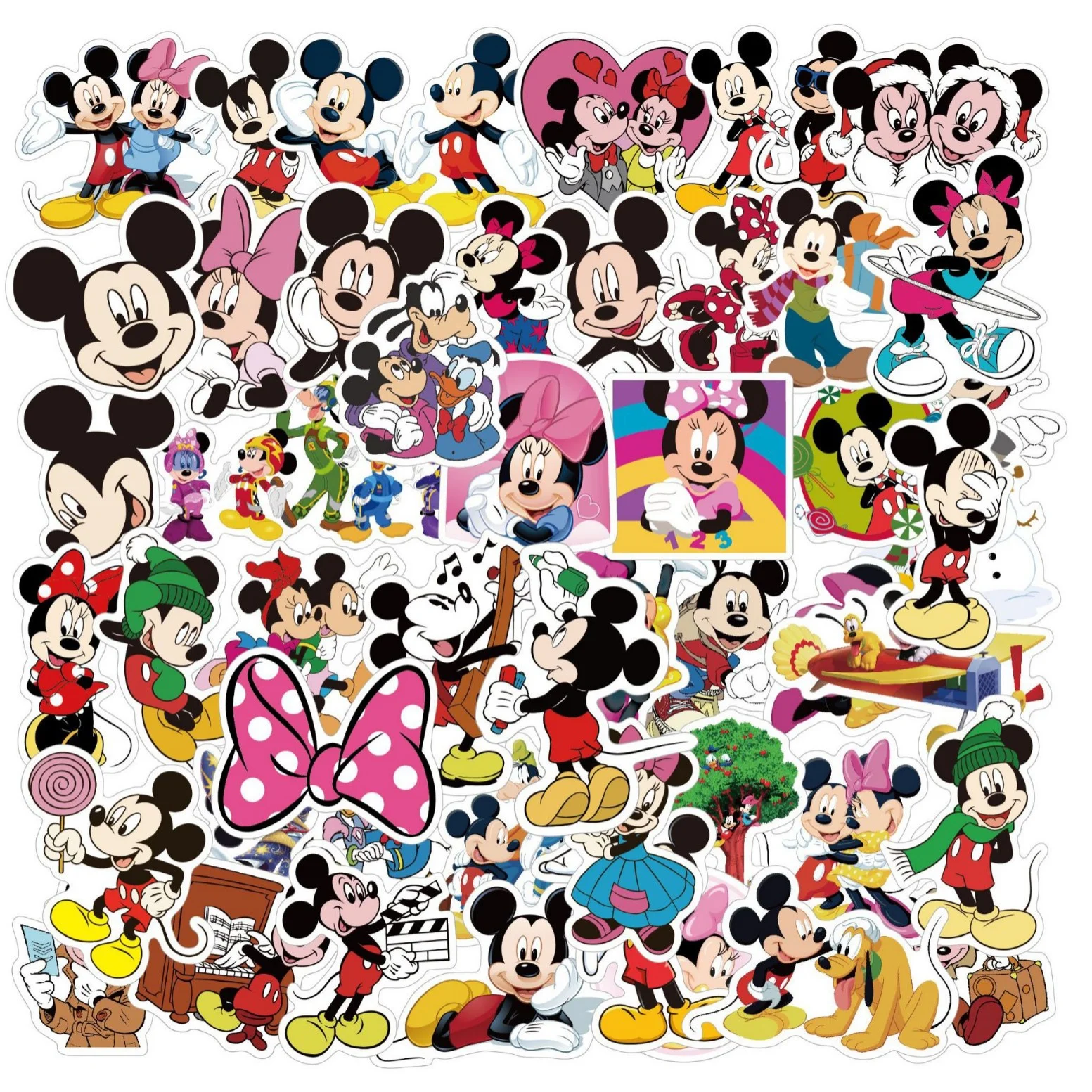 

50PCS Disney Classic Anime Mickey Mouse Stickers Cute Donald Duck Minnie Cartoon Sticker DIY Phone Notebook Decal,kawaii
