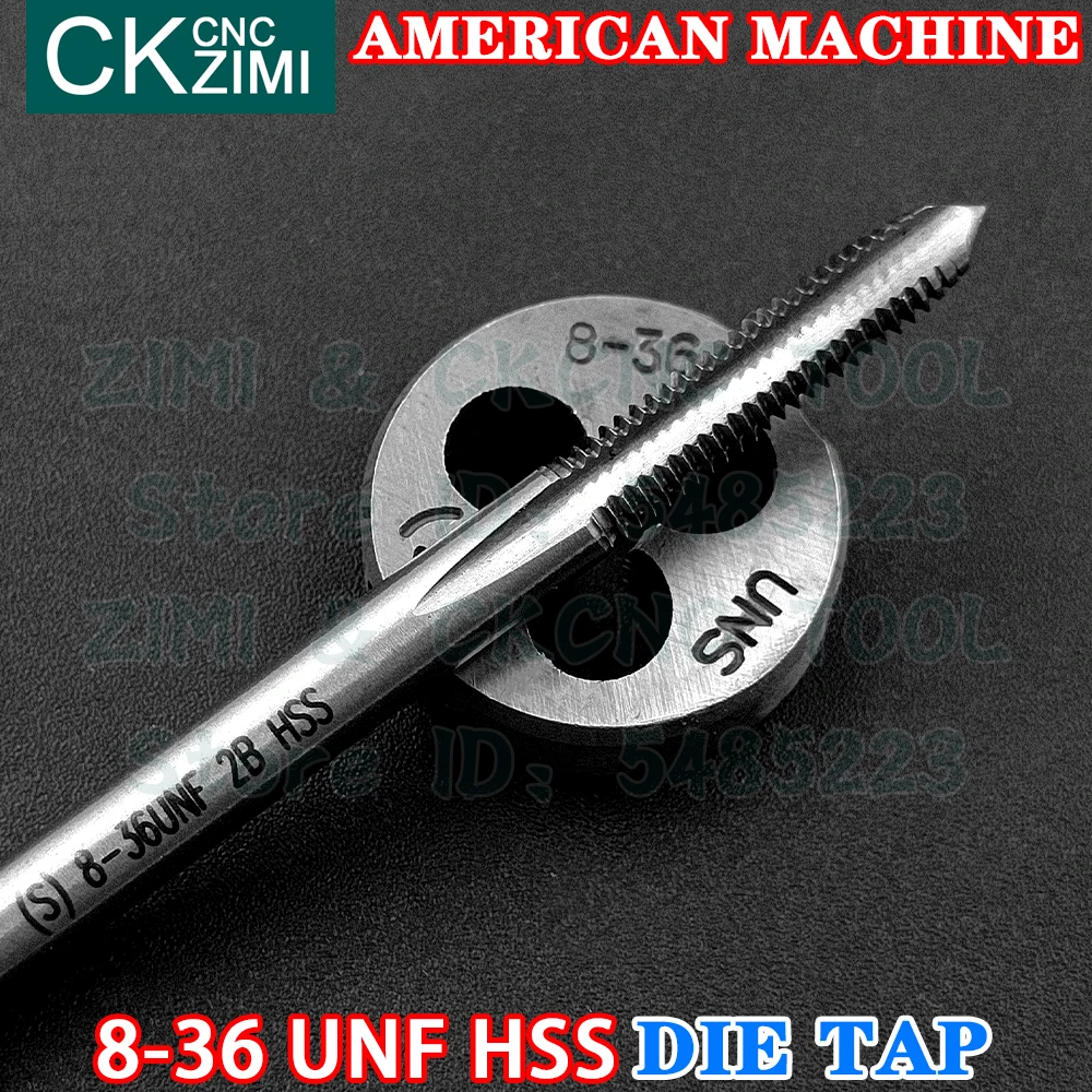 8-36UNF 8-36 UNC UNS HSS Lurus Menangani Mesin Standar Amerika Mati Tekan Kecepatan Tinggi Kawat Baja Penyadapan Bor Bulat Mati Logam