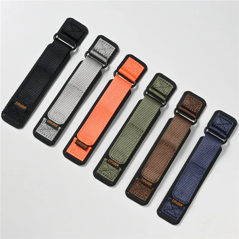 16mm 18mm 20mm 22mm Hook & Loop Nylon Watch Strap Quick Release Men Outdoors Sport Replace Band Bracelet for Casio for Seiko
