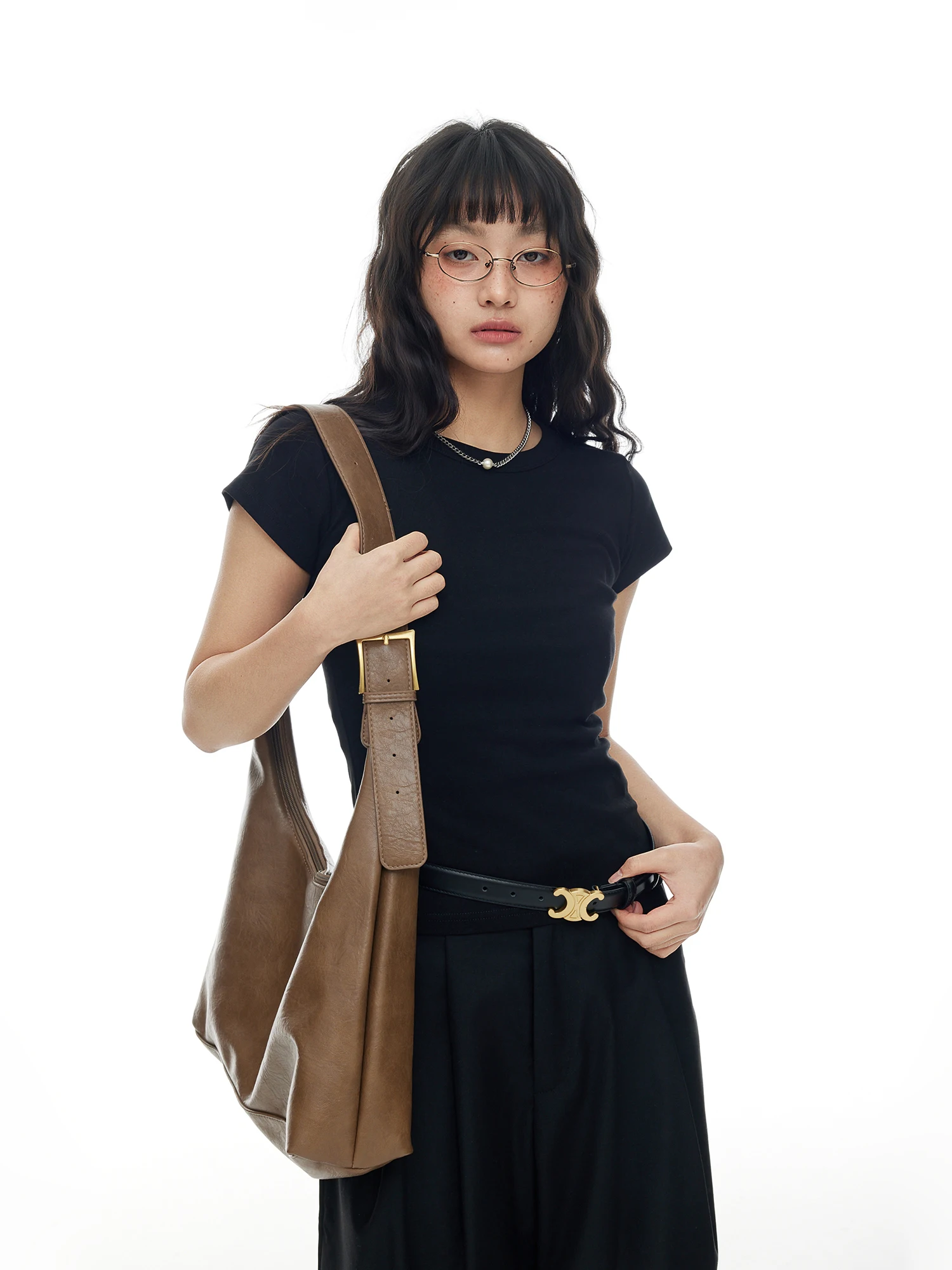 

Американская ретро-футболка с круглым вырезом и коротким рукавом, женская, летняя, новый дизайн, укороченная, приталенная, до плеч