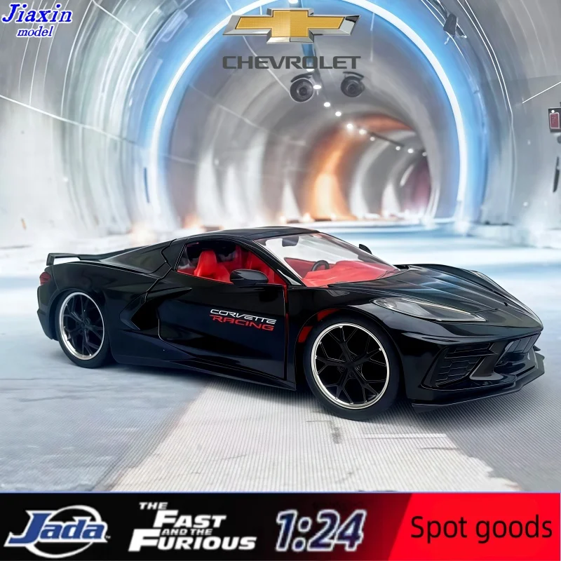 

Jada 1/24 Chevrolet 2020 Black Corvette C10 Sharkfin Alloy Scale Model Collection Decoration Item