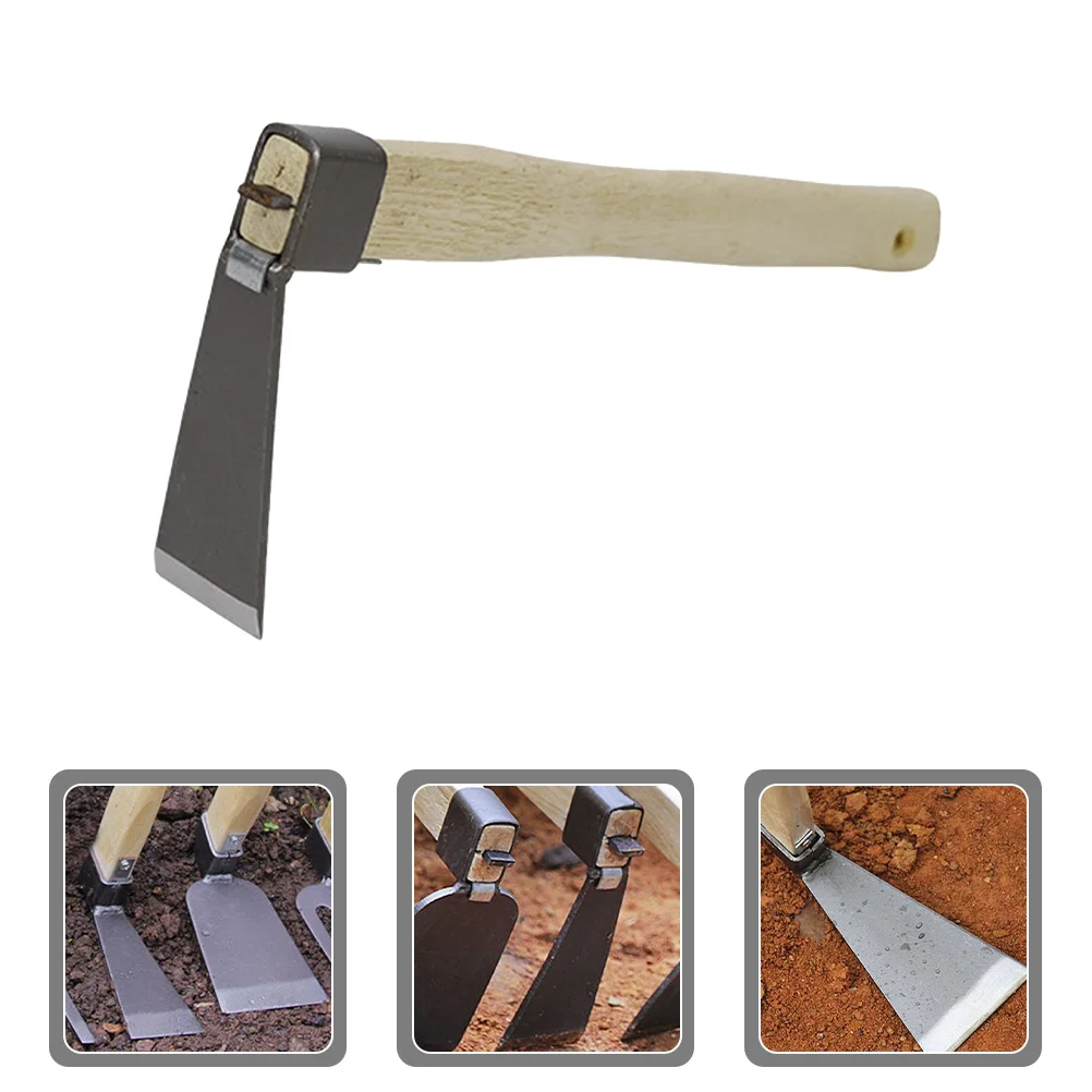 

Garden Hoe Wooden Handle Steel Gardening Tool Portable Compact Ergonomic Design for Weeding Soil Loosening Aeration