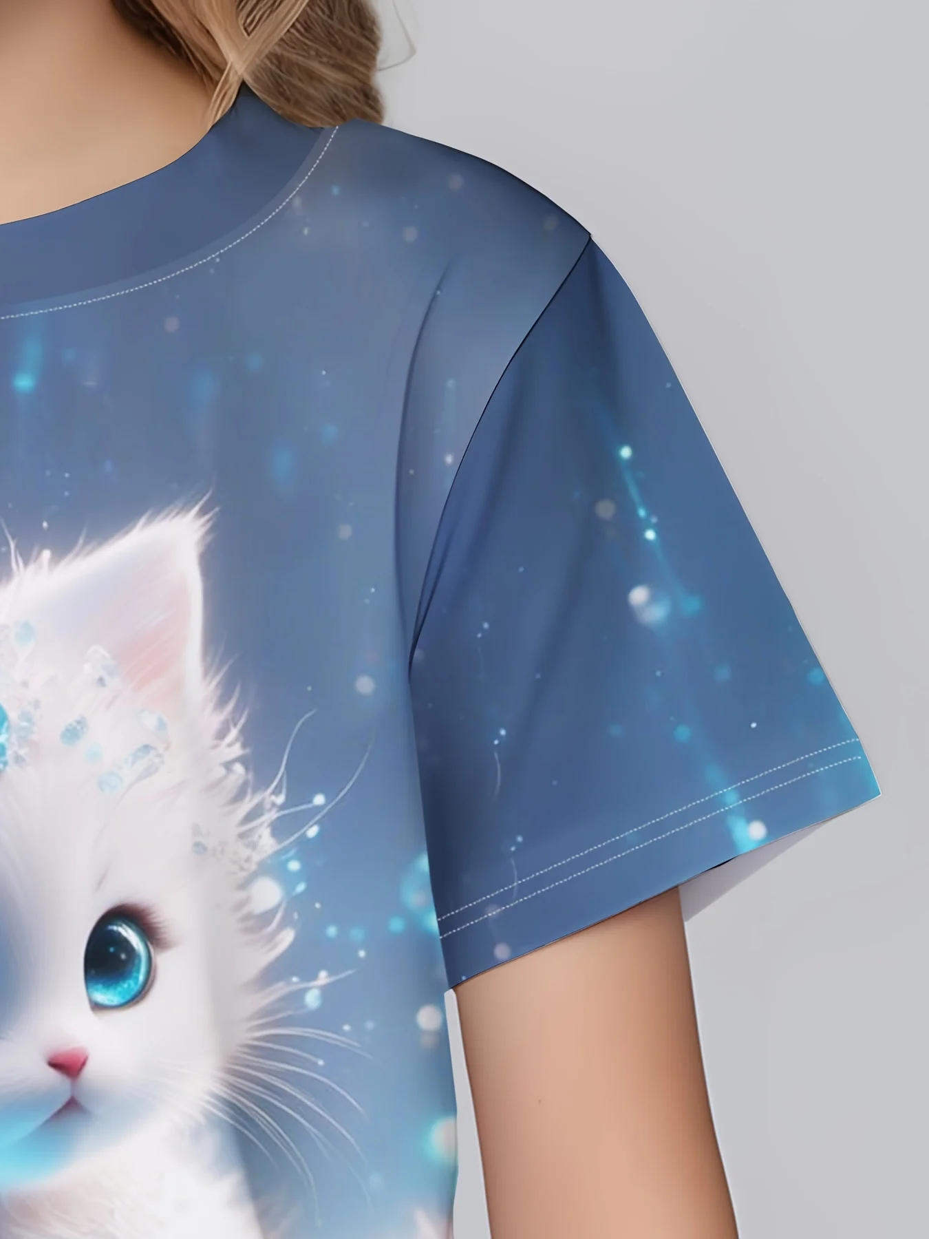 Ropa de manga corta para niña, camiseta Kawaii con estampado de animales, Top de verano