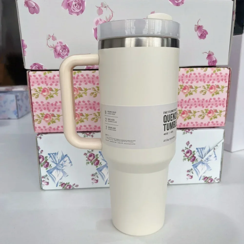 

2025 New Handle Straw Lid Stainless Steel 30oz/40oz Vacuum Insulated Car Mug Double Wall Thermal Iced Travel Cup coffee mug