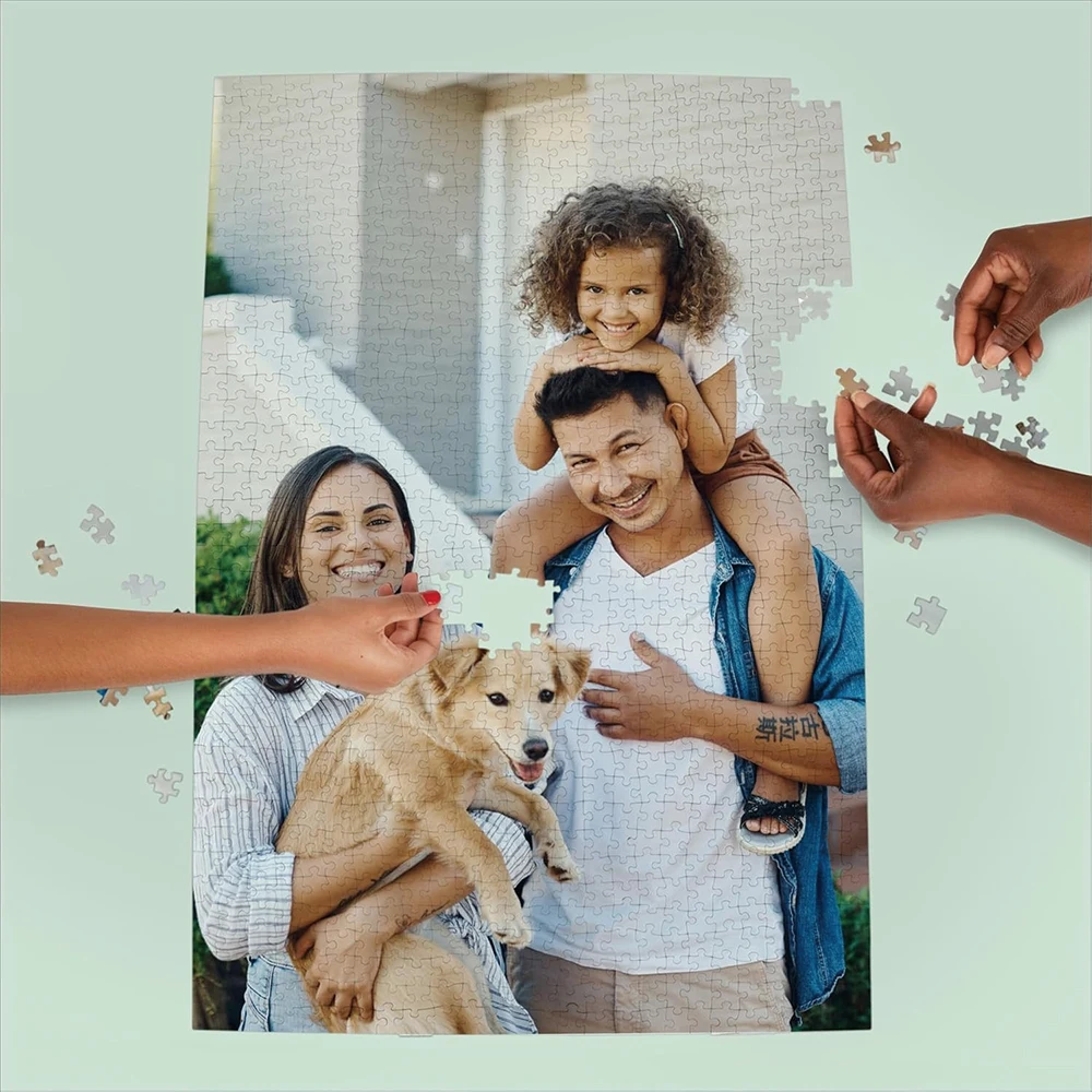 35/300/500/1019 Stück Personalisiertes Foto-Puzzle Familienfoto Weihnachts- und Neujahrsgeschenk Maßgefertigtes Papierpuzzle