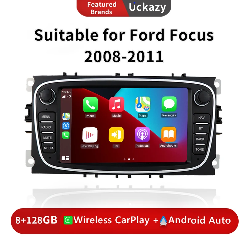 

8Core Carplay Android 13 Car Radio For Ford Focus 2 3 4 mk2 Kuga Mondeo Fiesta Transit Connect S-C MAX Multimedia Stereo Audio