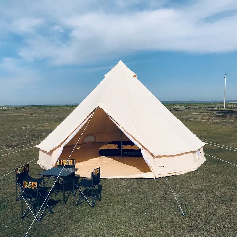 2026 Octagonal Bell Tent Luxury Portable Glamping Yurt Four-season Large Family Camping Mongolian Tent Custom Factory Customprom