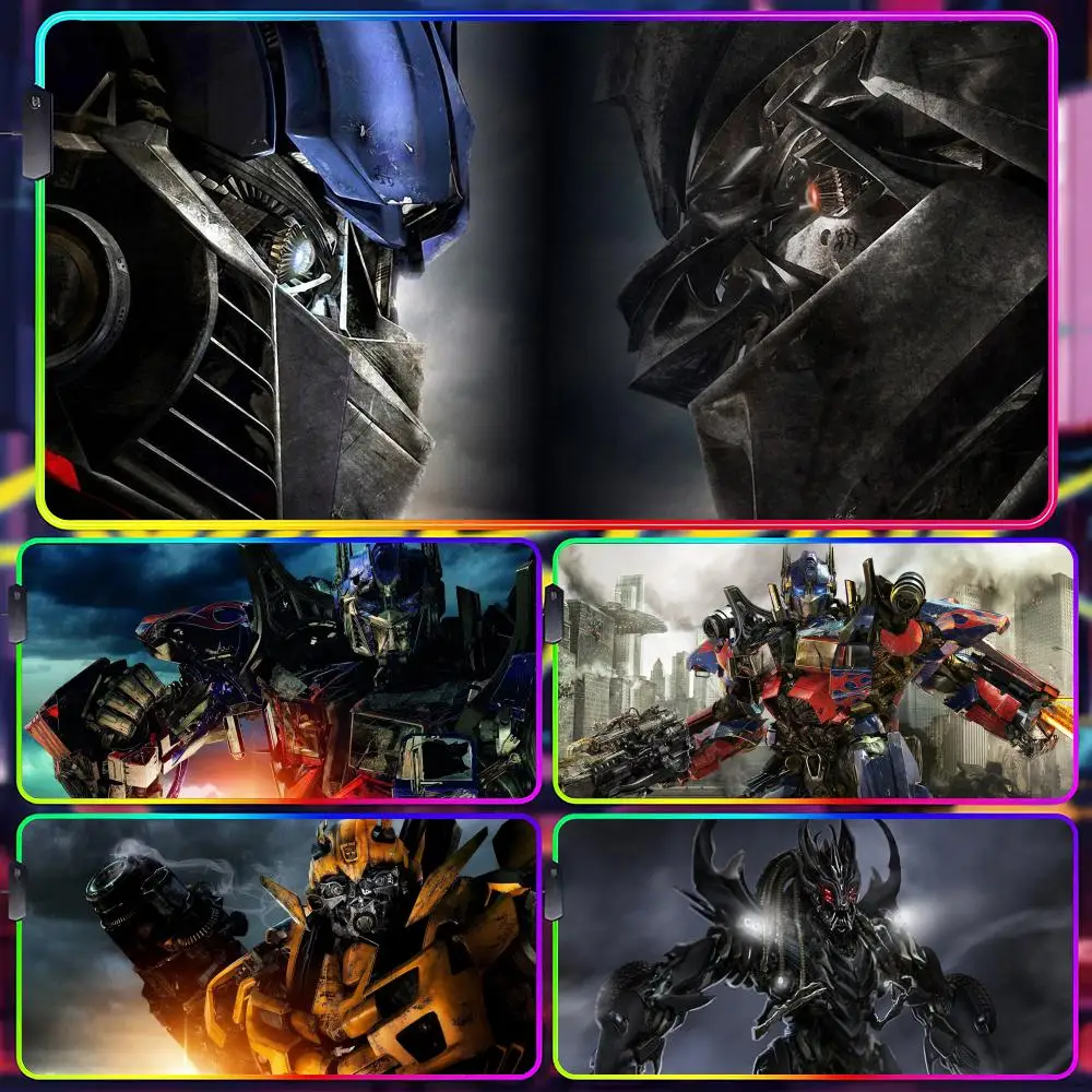 

T-Transformers Коврик для мыши Gamer Люминесцентный светодиодный коврик для мыши Игровой стол Rgb Настольный коврик Клавиатура ПК Коврик для мыши