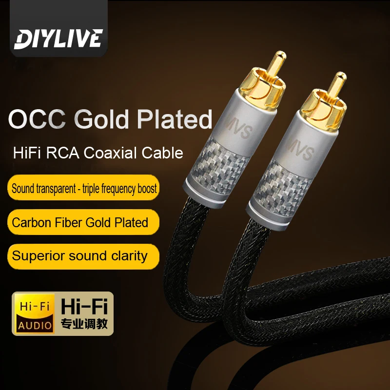 DIYLIVE Imported fever single crystal copper coaxial audio line digital rca output Lotus head connected to TV speaker CD player