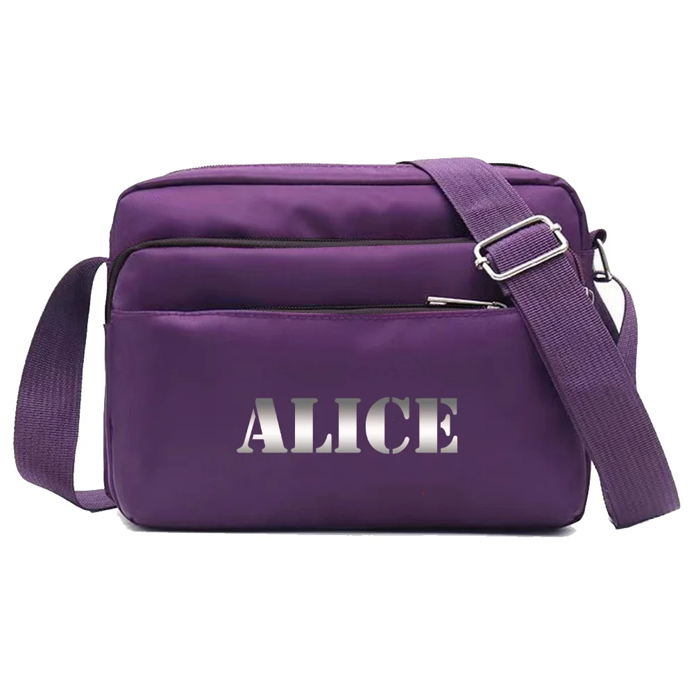 Personalized Customized Commuting Shoulder Bag High-quality and Durable Multi-layer Storage Bag Purple Shoulder Bag