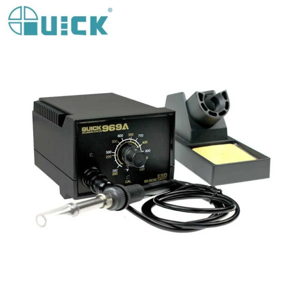 60W Soldering Station Original QUICK 969A Constant Temperature Lead-Free 220V Antistatic Rework Station Welding Tools