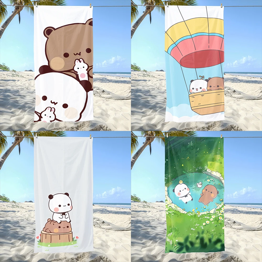 1PC Cute Panda Bear Towels Suitable for beach parties, bathing, swimming pools and outdoor activities.
