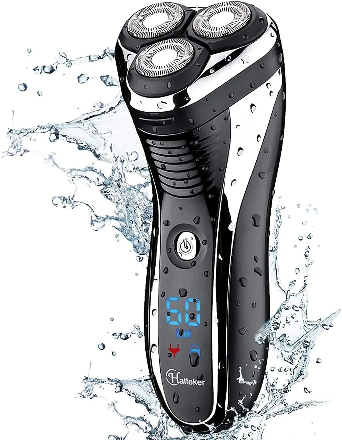 Cordless Electric Shaver for Men, Waterproof Rotary Razor with Pop-Up Trimmer and USB Charging