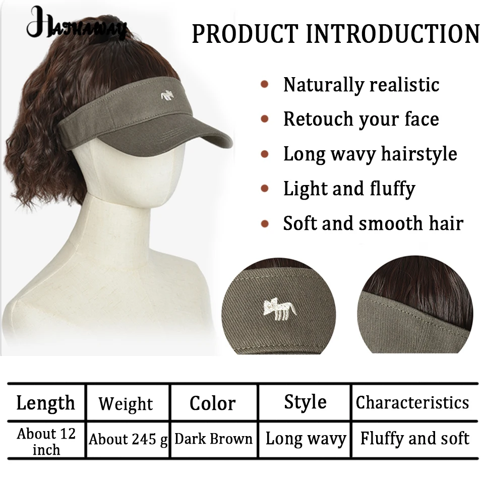 Synthetic Hats Wig Women's Fashion One Foreign Style Curly Hair Tied High Ponytail Empty Cap Short Curly Hair Headgear Daily Wig