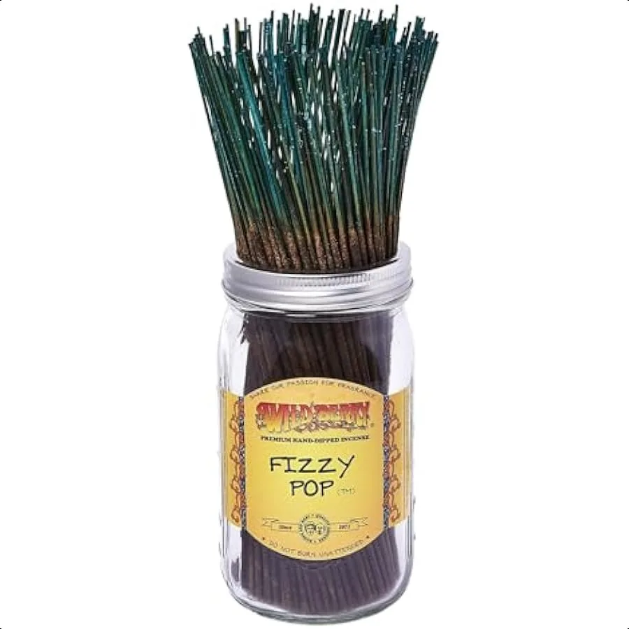 

Incense Sticks Fizzy Pop Effervescent Citrus and Lemon Lime Soda Fragrance Hand Dipped in The USA 100 Count