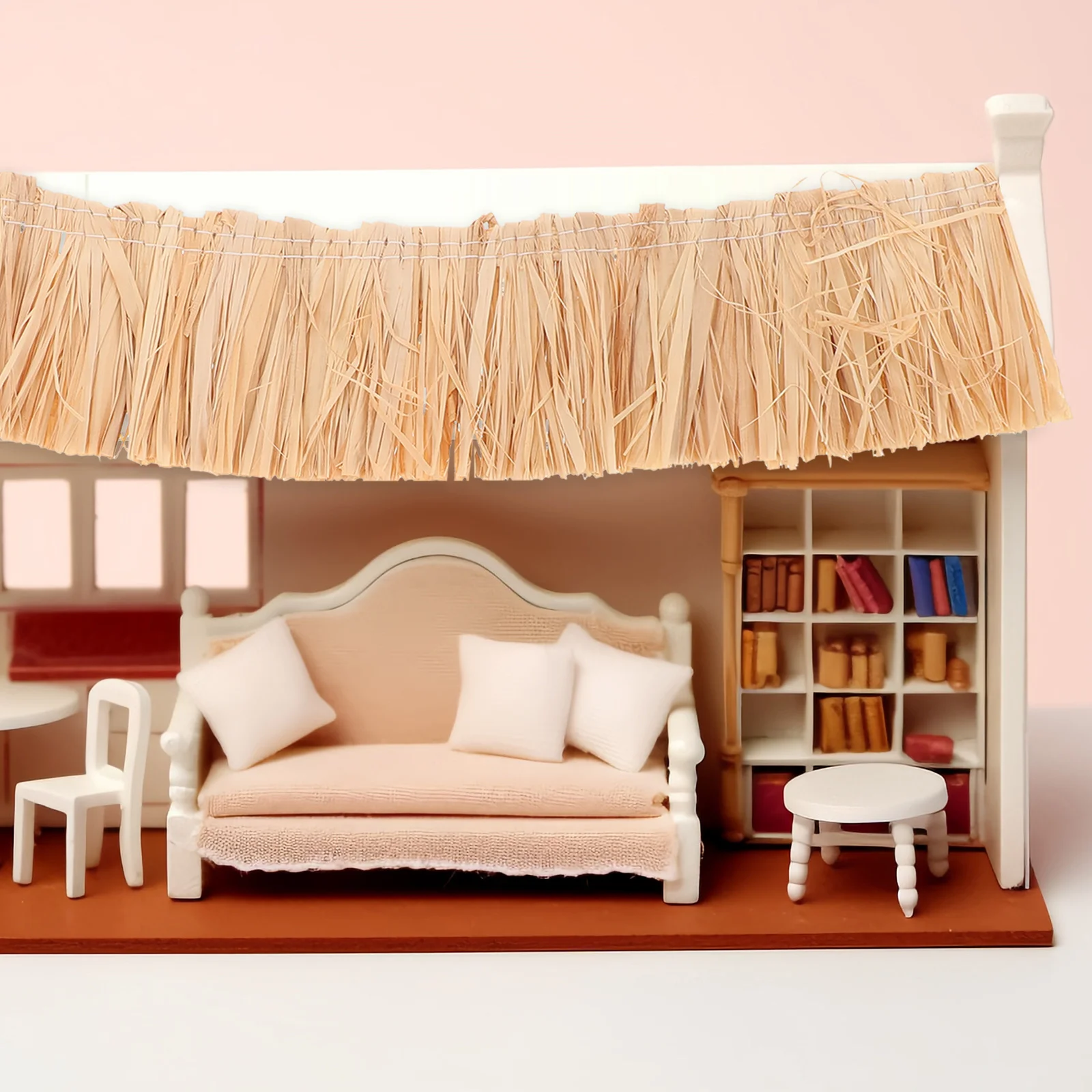 

6Pcs Miniature Thatch Roof Straw 20x5cm Handcrafted Decorative Hay Bales DIY Fairy Garden Thatch Roofing Simulation Artificial