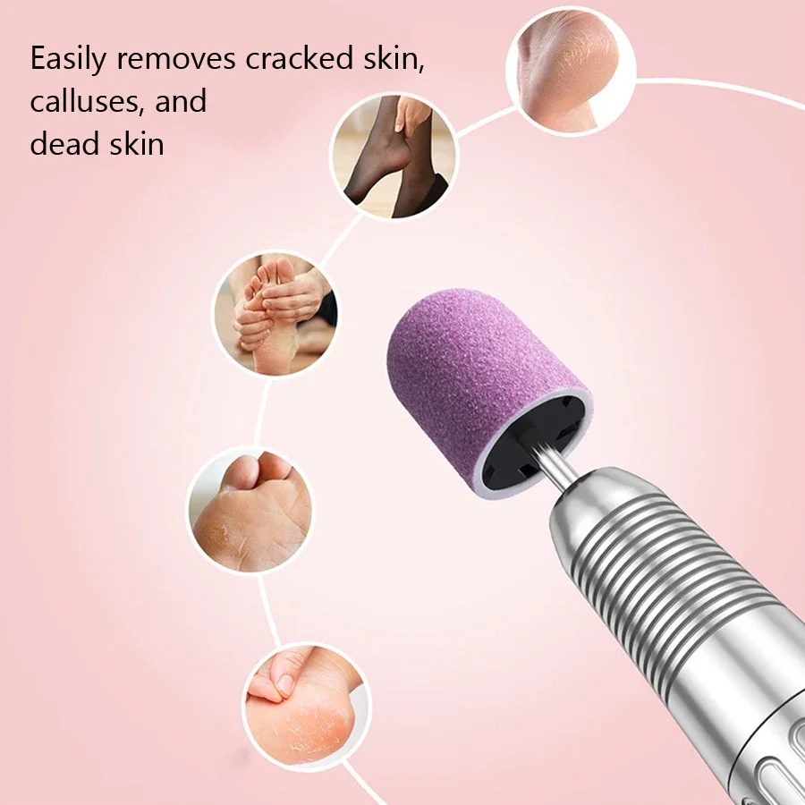 10-teiliges Nail-Art-Schleifbits-Set, Schleifkappen mit Gummibohrer zum Entfernen von Gel-Nagellack, Maniküre und Pediküre