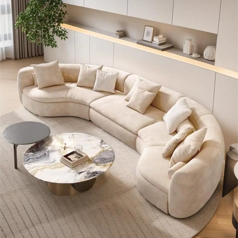 Italian light luxury creative  high-end hotel lobby beauty salon commercial  office curved sofa living room