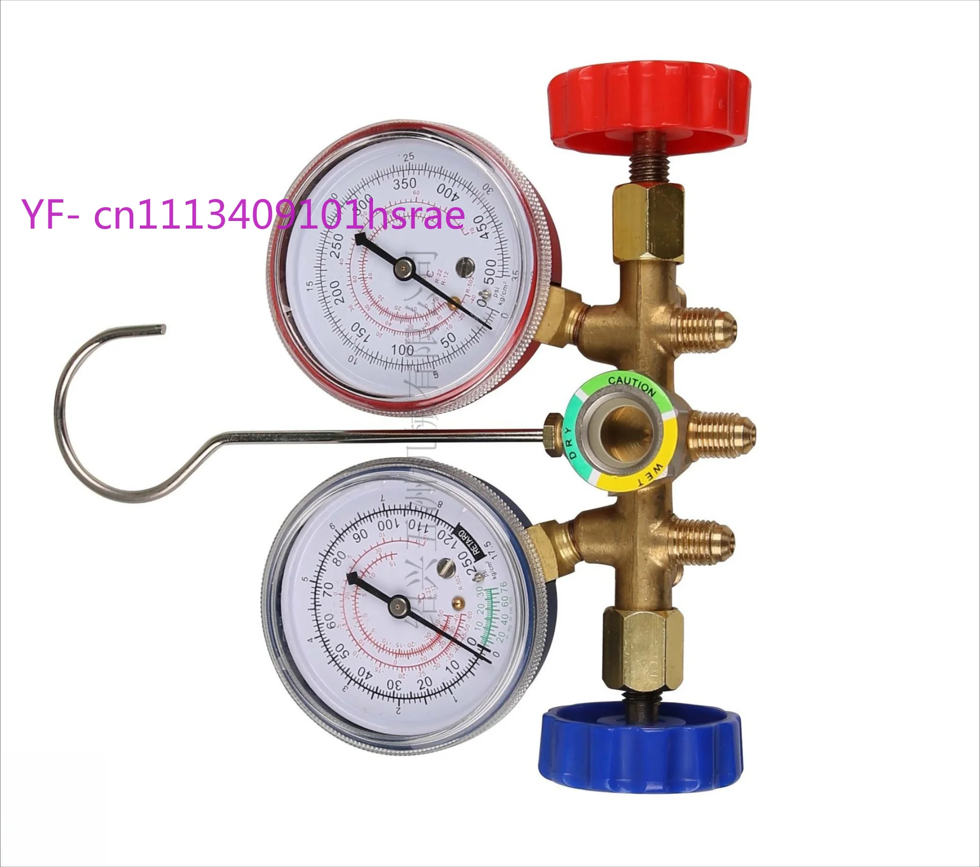 

536 Manifold Gauge Valve, Classic Brass Dual Gauge Valve for R12 R22 R502 Refrigerant Charging