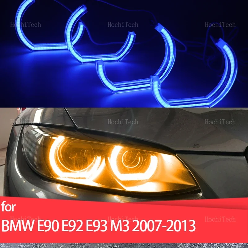 

Для BMW 3 серии E90 E92 E93 M3 2007-2013 Купе кабриолет светодиодный комплект «ангельские глазки» кольцо цвета RGB управление через приложение лампы фар
