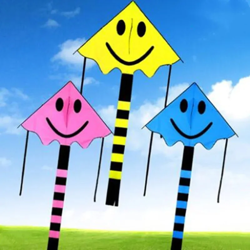 free shipping large smiling face kites flying papalotes for children Outdoor toys steering kite automatic kite machine kite air