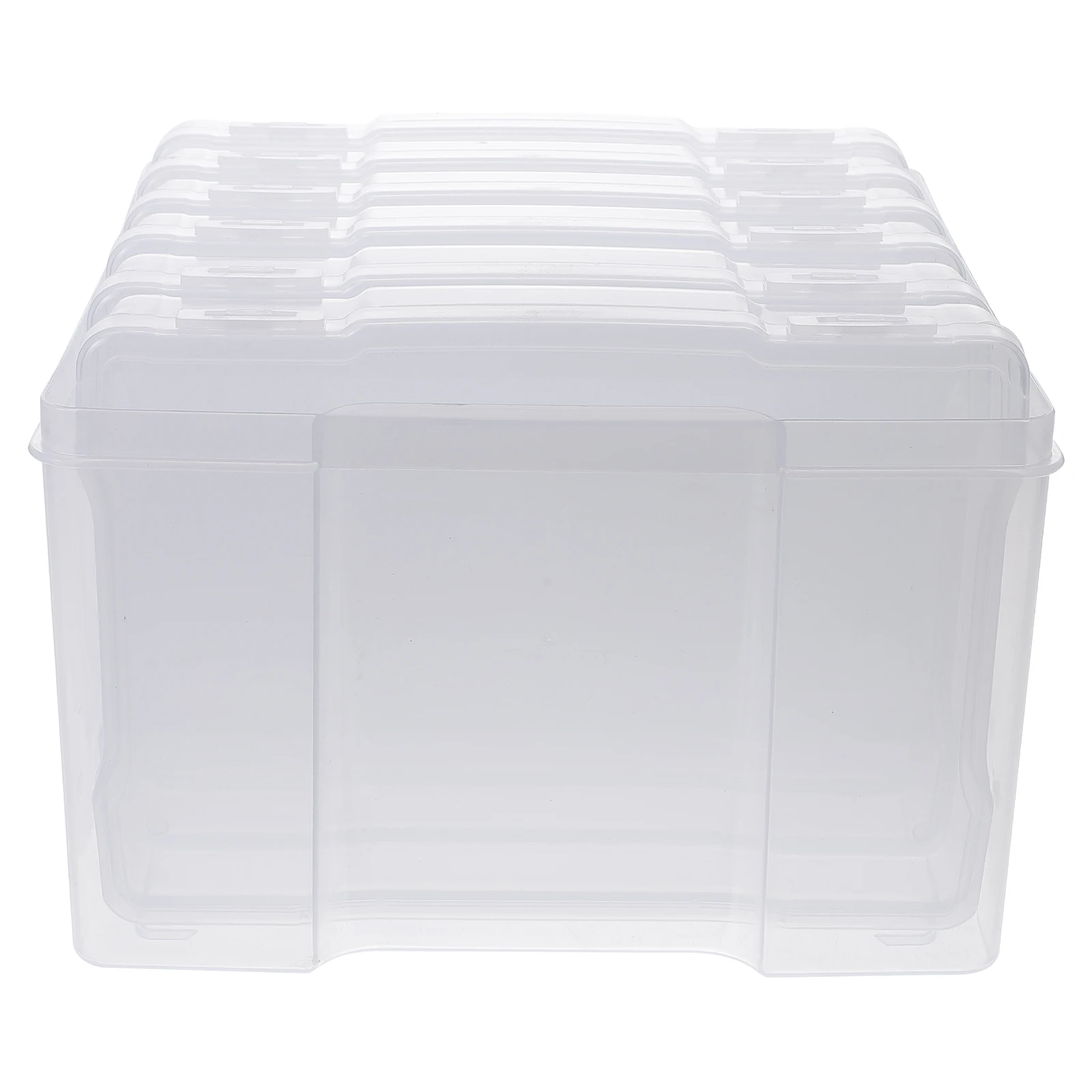 

Plastic Photo Box Keeper Greeting Card Storage ganizer Case Postcards Bills Craft Set Stackable Container