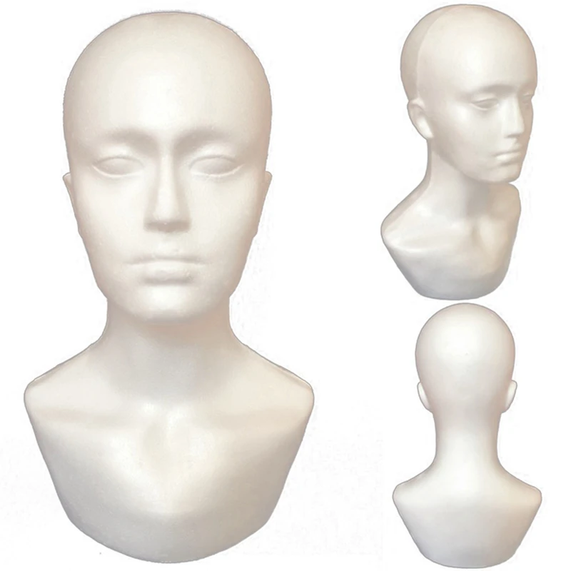 

3X Foam Male Display Mannequin Head Dummy Wigs Hat Scarf Stand Model