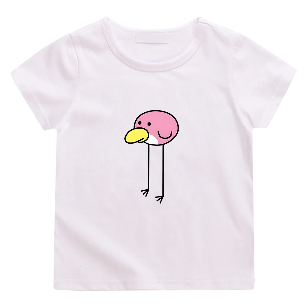 Huebird of Happiness Game Cartoon T-shirt Chick Kawaii Graphic Casual Tee-shirt 100% Cotton Short Sleeve O-neck Tshirt Boys/Girl