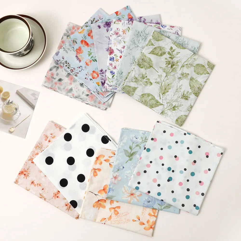 Confezione da 6 fazzoletti da donna in puro cotone, fazzoletti stampati sottili morbidi e confortevoli, souvenir della sposa della stagione del matrimonio, regali per la festa della mamma
