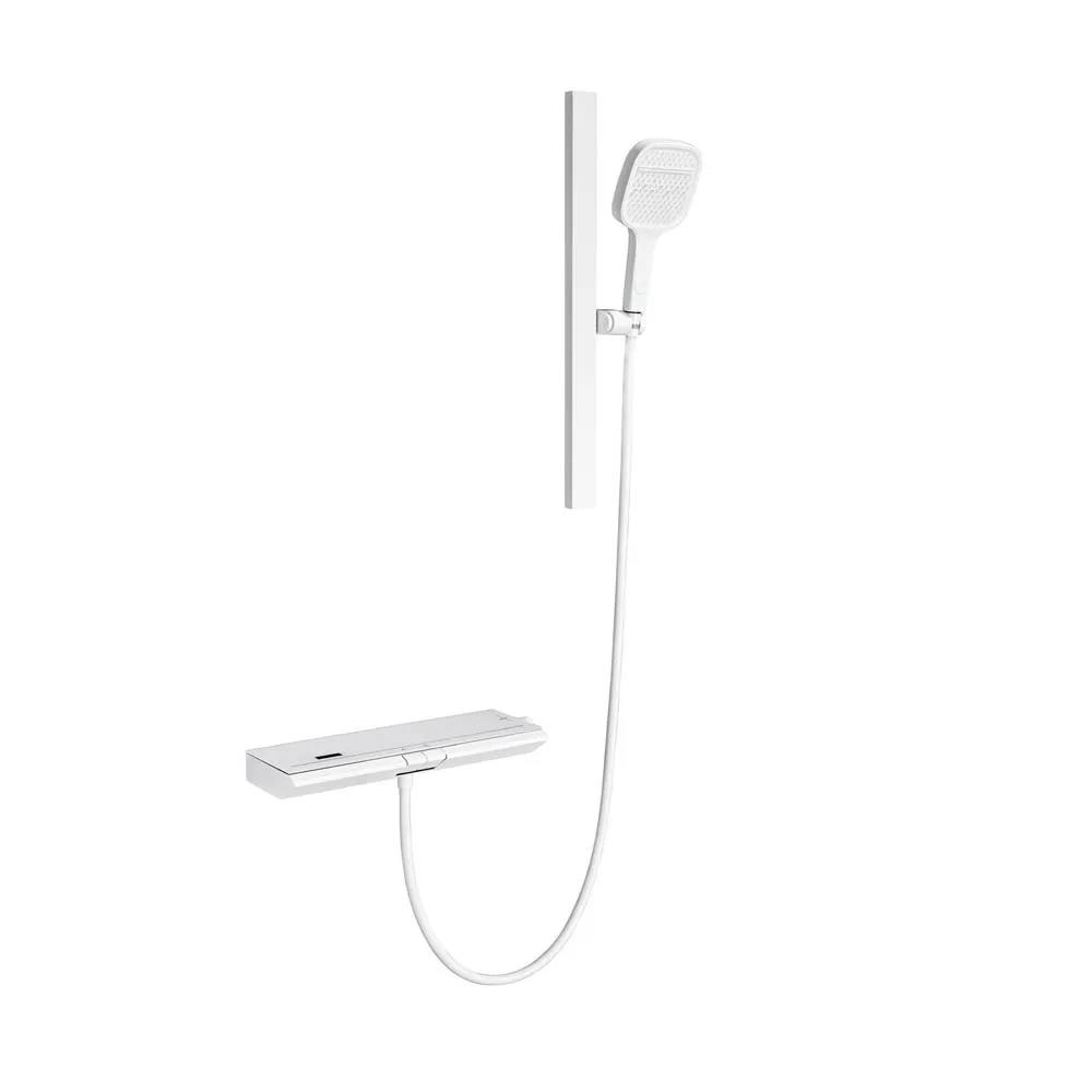 

Лидер продаж, латунный термостатический смеситель для душа, пистолет-серая полка с дождевой настенной насадкой и квадратной насадкой для душа, набор для душа