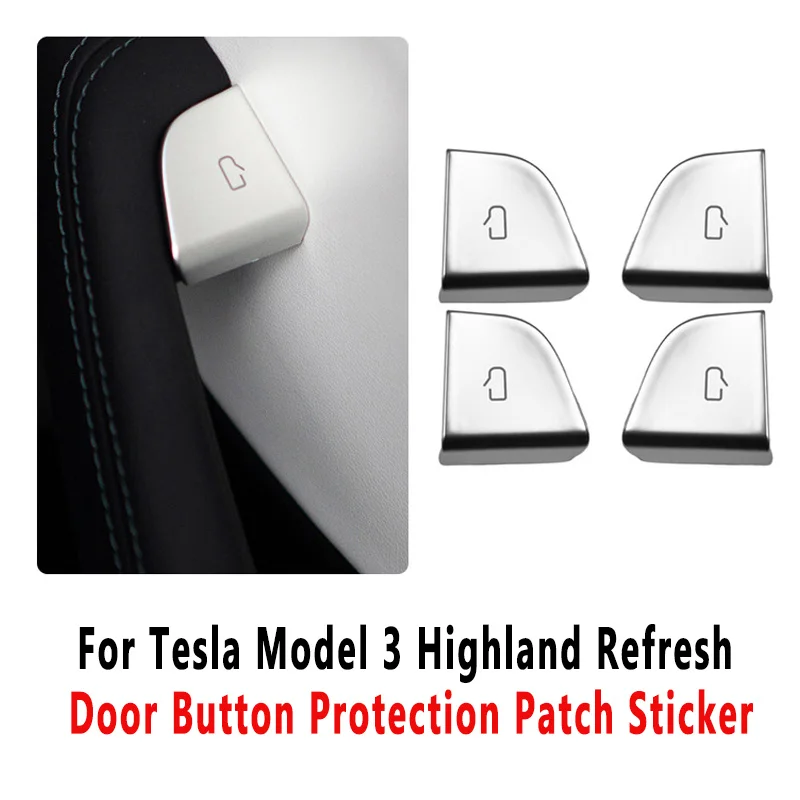 

For Tesla Model 3 Highland Refresh Car Door Button Protection Patch Sticker Door Opening Button Protection Component Accessories